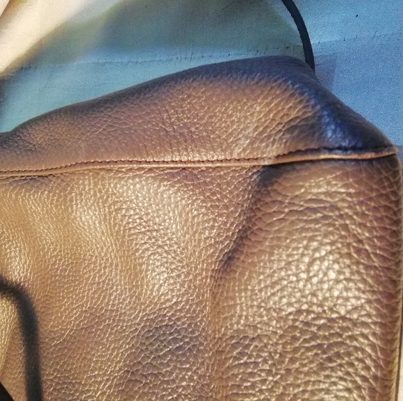 Genuine leather grey satchel handbag - Picture 5 of 7